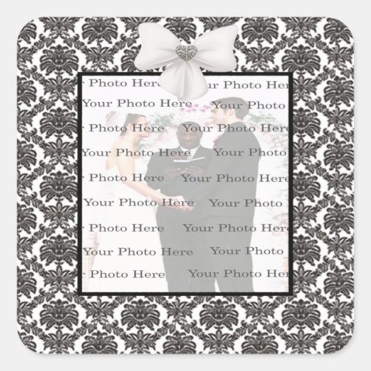 Stickers Carré Mariage Damask Elegance (Devant)