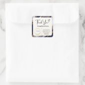 Stickers carré Merci d'affaires - Design en marbre (Sac)