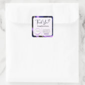 Stickers carré Merci d'affaires - Design en marbre (Sac)