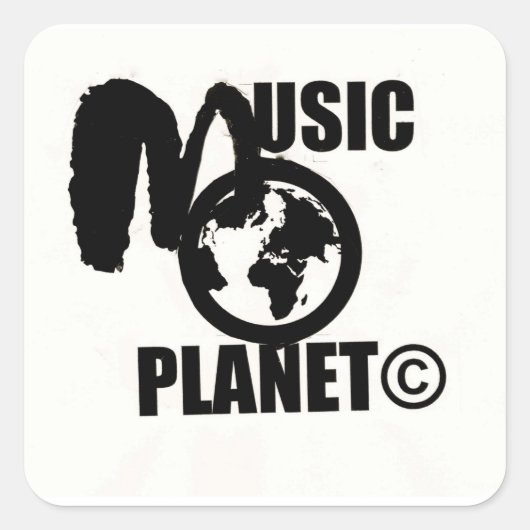 Stickers Carré MUSIQUE PLANÈTE (Devant)