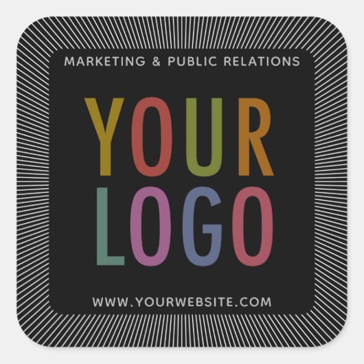Stickers Carré noir sur mesure avec logo de l'entr (Devant)