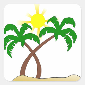 Stickers Carré Palm Tree