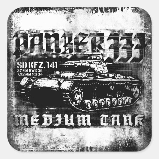 Stickers Carré Panzer III (Devant)