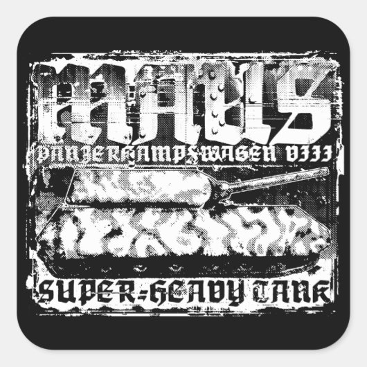 Stickers Carré Panzer VIII Maus (Devant)