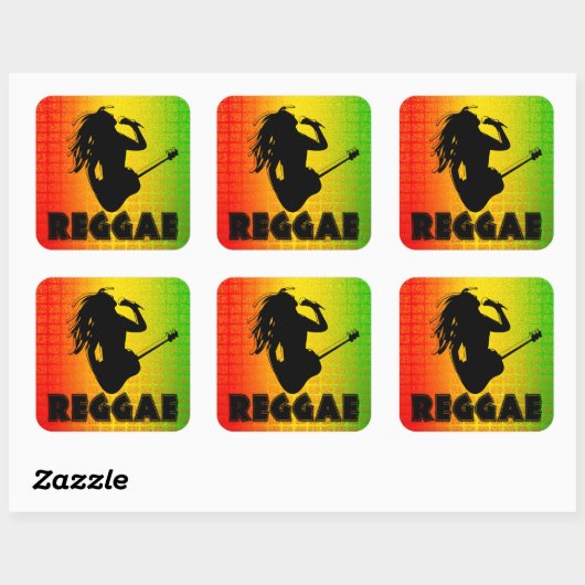 Stickers Carré Rasta Rastaman (Feuille)