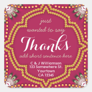 Stickers Carré Red Gold Royal Eastern Merci