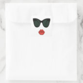 Stickers carré Red Lips Kiss (Sac)