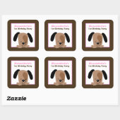 Stickers Carré rose mod (6 grands) (Feuille)
