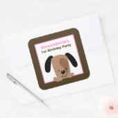 Stickers Carré rose mod (6 grands) (Enveloppe)