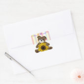 Stickers carré Teddy Bear Pastel Stripes (Enveloppe)