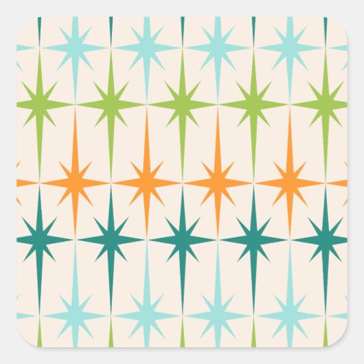 Stickers Carré vintage de Starburst géométriques (Devant)