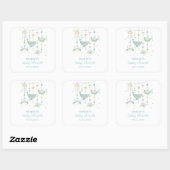 Stickers Carrés animaux de mer Boho (Feuille)