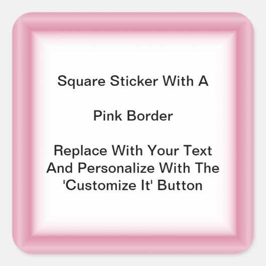 Stickers carrés Avec Bordure Rose En Feuilles (Devant)