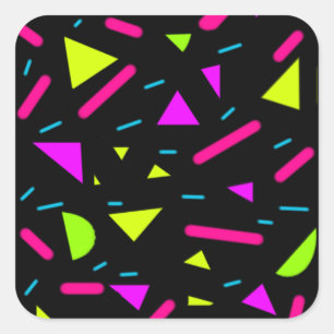 Stickers Carrés brillants en forme de Neon des ann