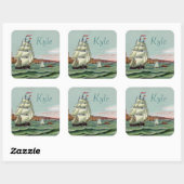 Stickers Carrés de Block Island (Feuille)