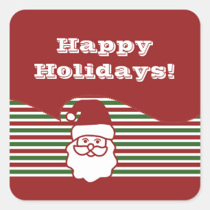 Stickers Carrés de Jolly Santa Claus