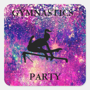 STICKERS CARRÉS DE LA FÊTE GYMNASTIQUE