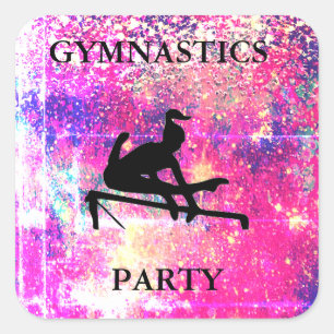 STICKERS CARRÉS DE LA FÊTE GYMNASTIQUE