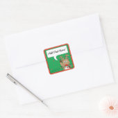 Stickers Carrés de Noël Reindee Personnaliser (Enveloppe)