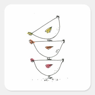 Stickers Carrés de poulets empilés