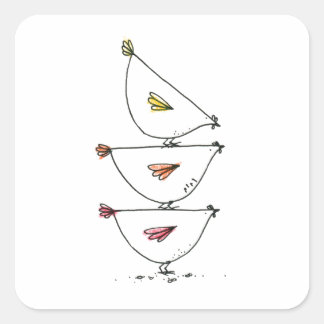 Stickers Carrés de poulets empilés