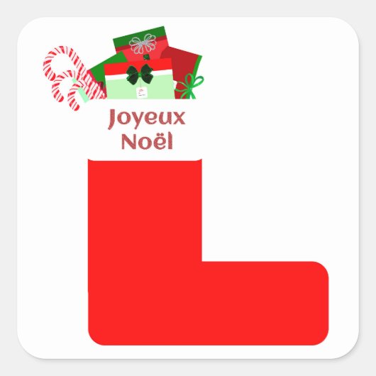 Stickers Carrés Joyeux Noël (Devant)