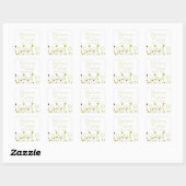Stickers Carrés modernes Green Simple Floral Dot (Feuille)