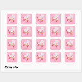 Stickers Carrés Pink Rollerskates (Feuille)