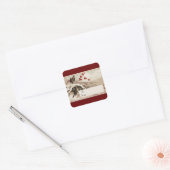 Stickers Carrés pour oiseaux d'hiver vintages (Enveloppe)