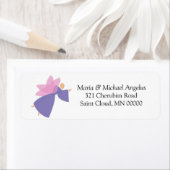 Stickers Carte de Noël Angel Customisé Joyeux (En situation)