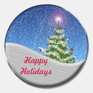 Stickers Carte de Noël Arbre de neige