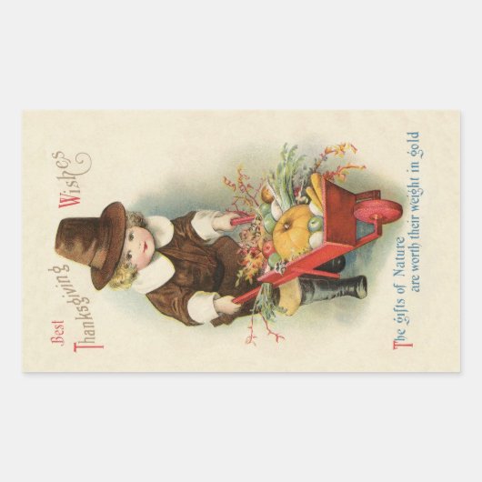 Stickers Carte Thanksgiving vintage (Devant)