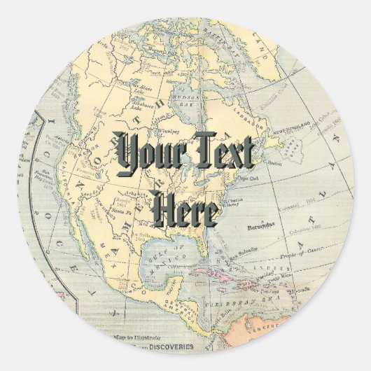 Stickers Carte vintage (Devant)