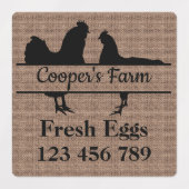Stickers Carton Oeuf Votre nom de ferme (Design 2)