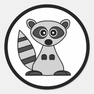 Stickers Cartoon Raccoon