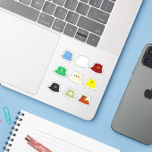 Stickers Casquette de Bucket (Ordinateur portable avec iPhone)