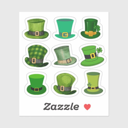Stickers Casquettes Leprechaun (Feuille)