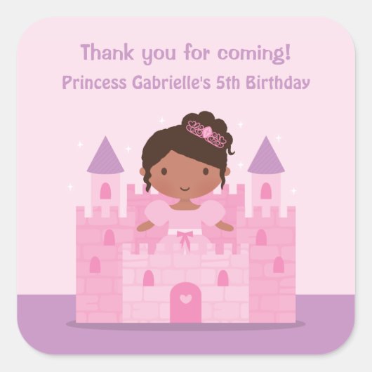 Stickers Castle Cute African American Princess (Devant)