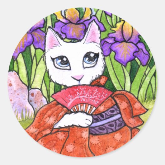 Stickers Cat Geisha Fairy Fantasy van Ann Howard (Voorkant)