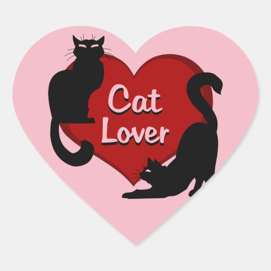Stickers Cat Stickers Amoureux des chats amusant e (Devant)