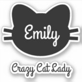 Stickers Cat Vinyl Cut Personnalisés (Devant)