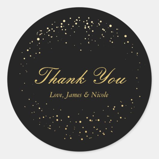 Stickers Cercle Abstraits Dots Black & Gold (Devant)