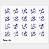 Stickers Cercle Ancre Coeur Marine (Feuille)