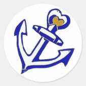Stickers Cercle Ancre Coeur Marine (Devant)