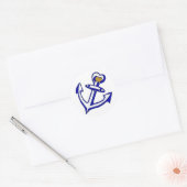 Stickers Cercle Ancre Coeur Marine (Enveloppe)
