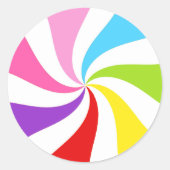 Stickers Cercle Lollipop arc-en-ciel (Devant)