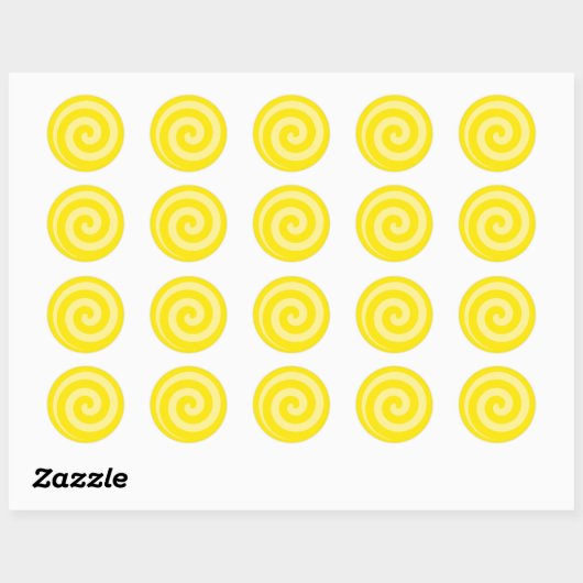 Stickers Cercle Lollipop jaune (Feuille)