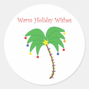 stickers "Chaleureux voeux de vacances" Palm Tree