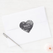 Stickers Chalkboard Black & Pink Heart Wedt Weddin (Enveloppe)