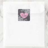 Stickers Chalkboard Black & Pink Heart Wedt Weddin (Sac)